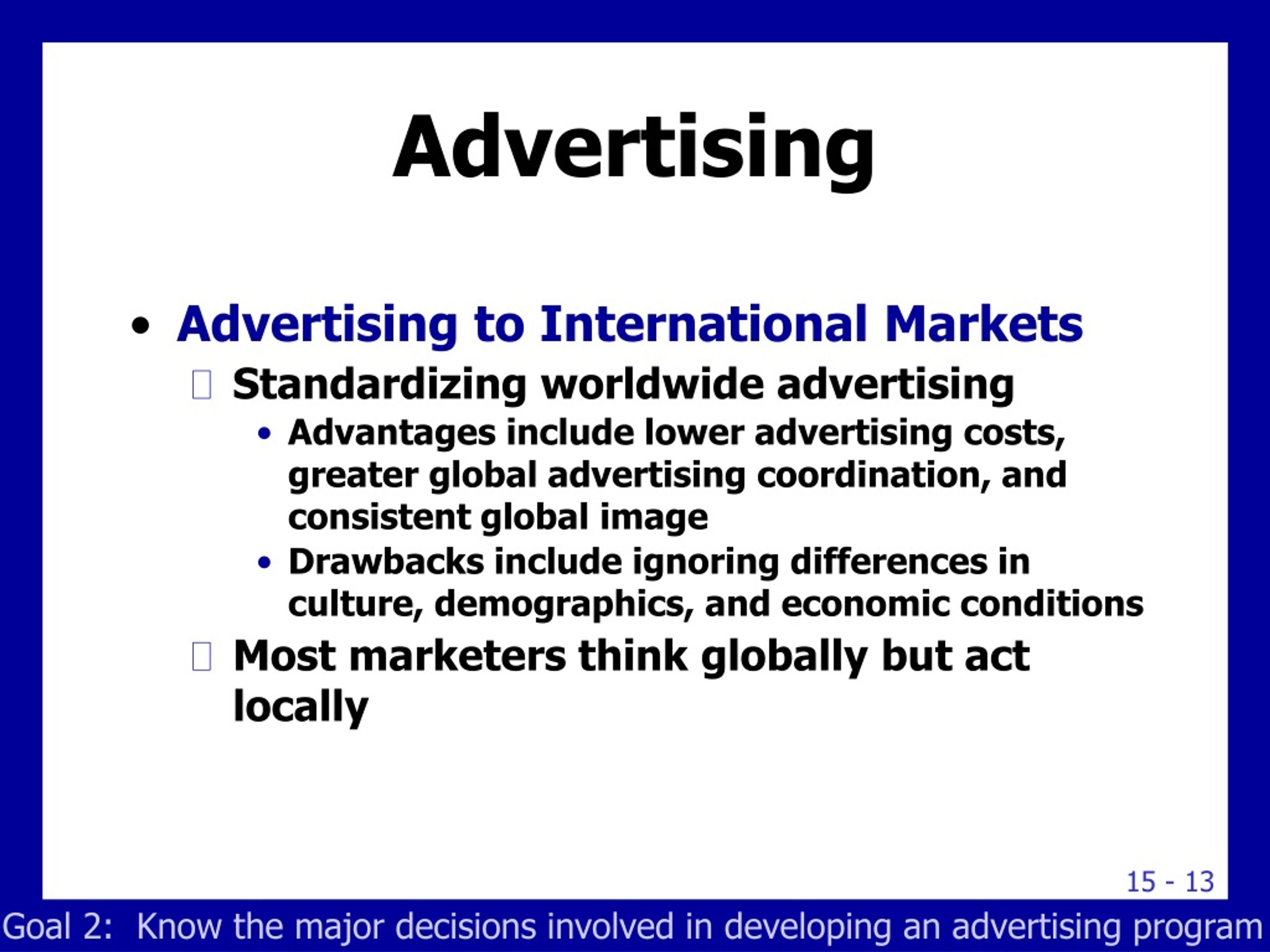 types of international advertising