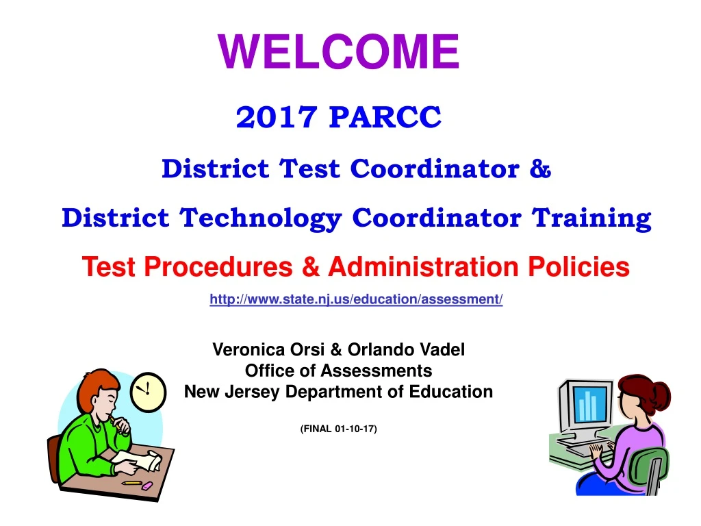 welcome 2017 parcc district test coordinator n.