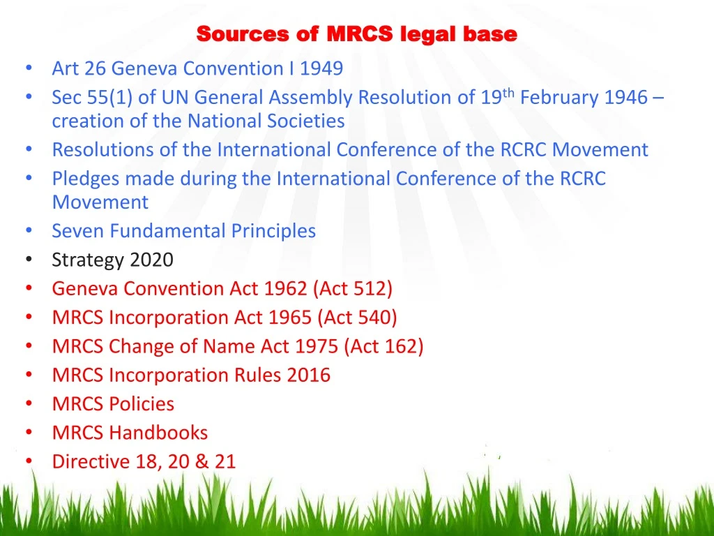 sources of mrcs legal base n.