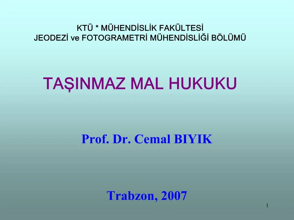 PPT - KT M HENDISLIK FAK LTESI JEODEZI Ve FOTOGRAMETRI M HENDISLIGI B L ...