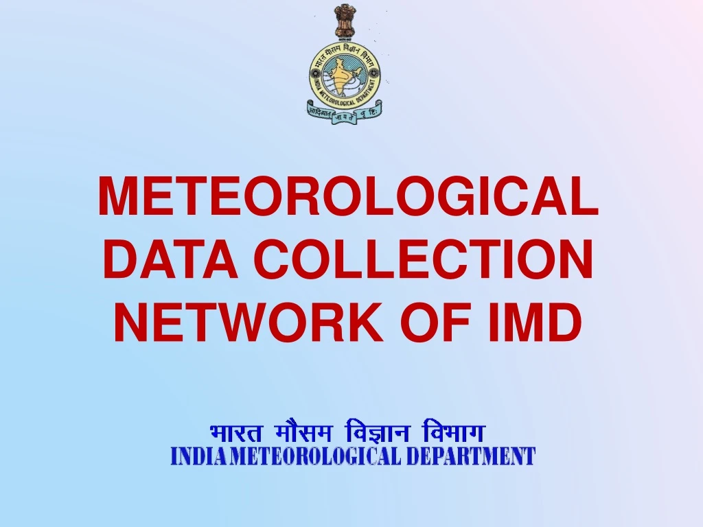 meteorological data collection network of imd n.
