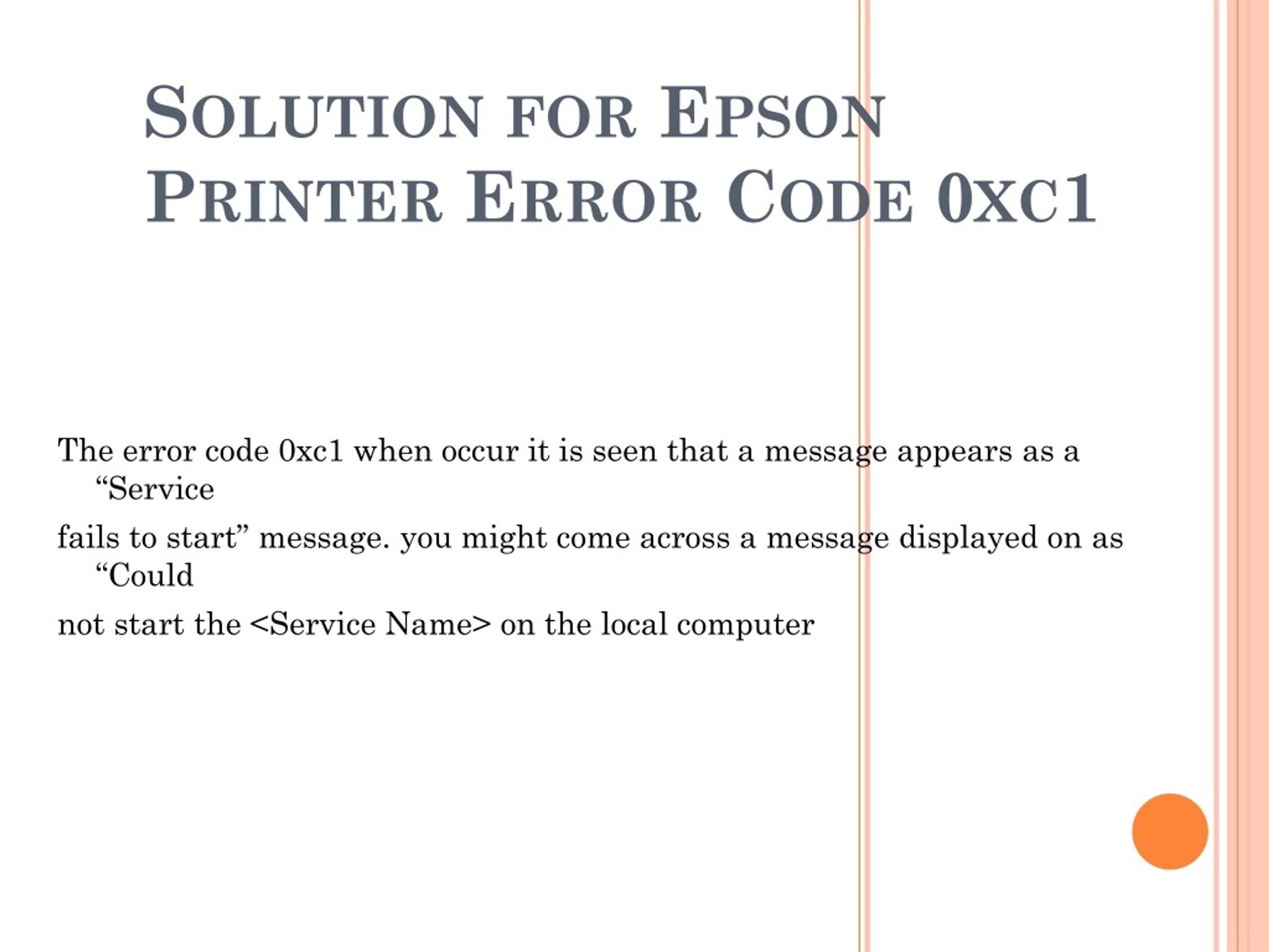 Ppt Fix Epson Printer Error Codes E2 And 0xc1 Powerpoint Presentation Id9007564 0517