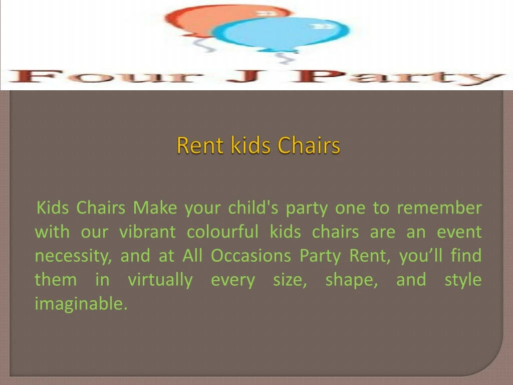 rent kids chairs n.