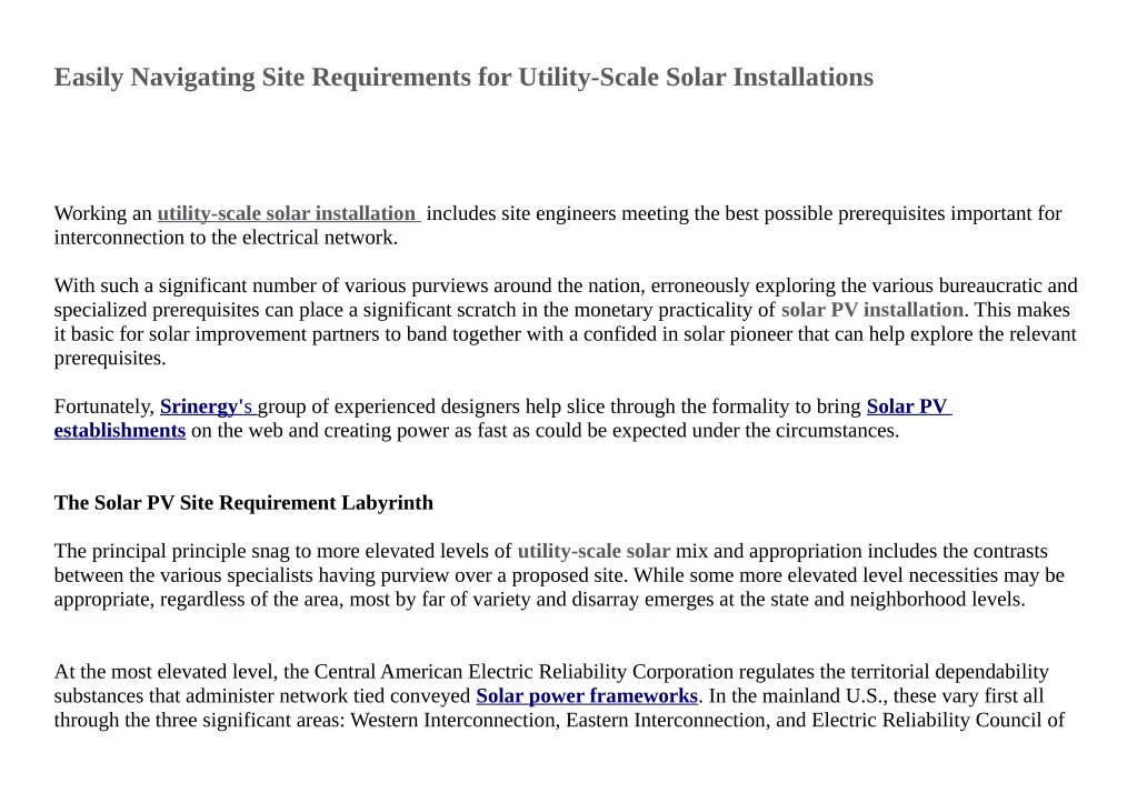 easily navigating site requirements for utility n.