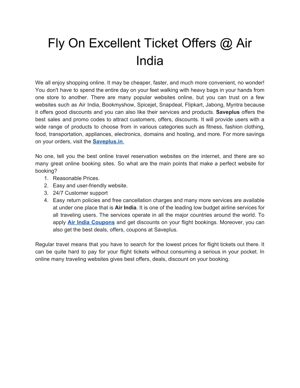 fly on excellent ticket offers @ air india n.