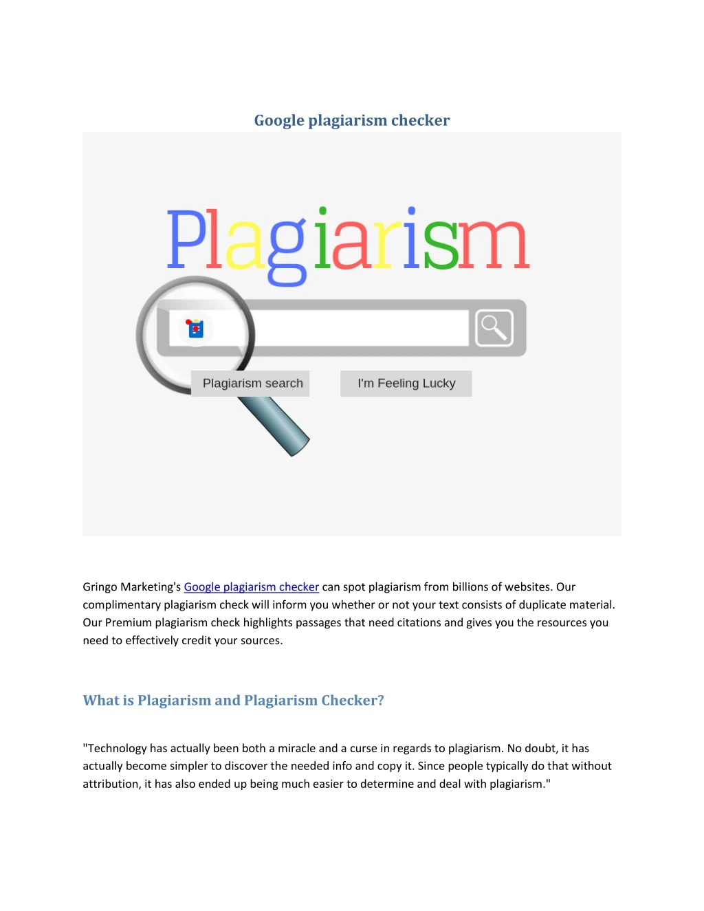 google plagiarism checker n.