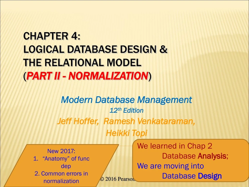 Ppt Database Design Logical Models Normalization And The Relational