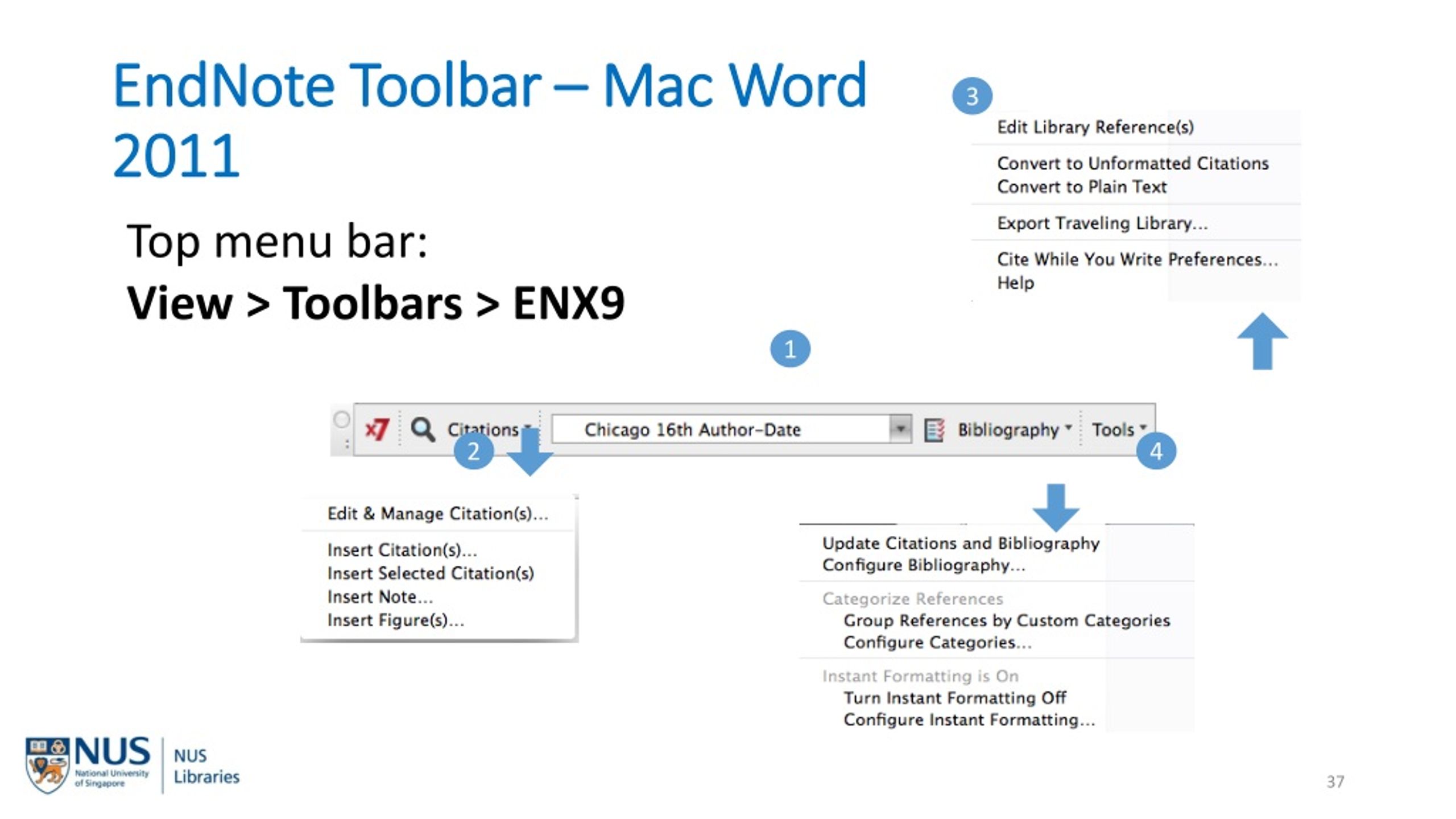 how to show endnote toolbar in word 2011 on mac