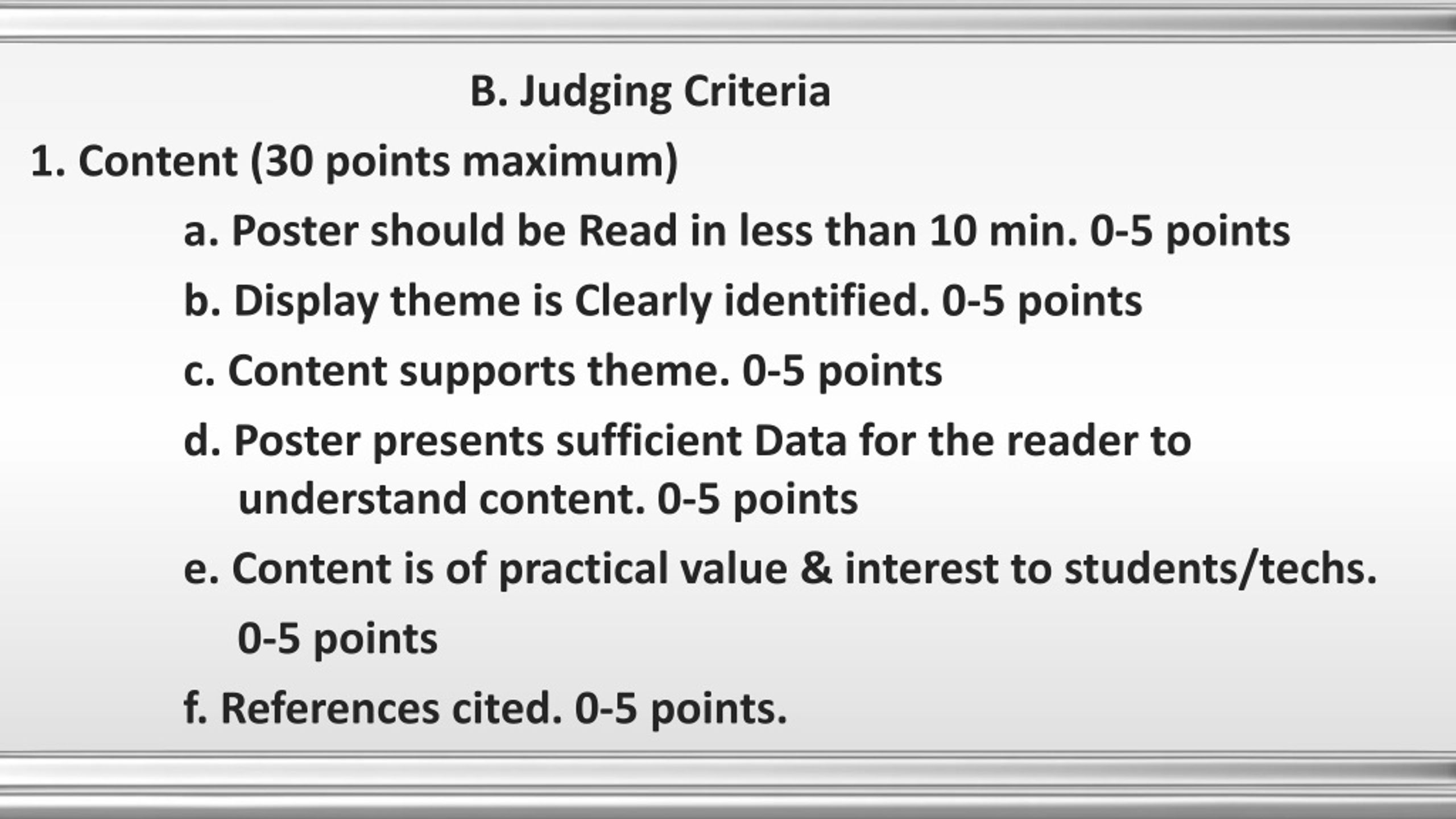 powerpoint presentation judging criteria