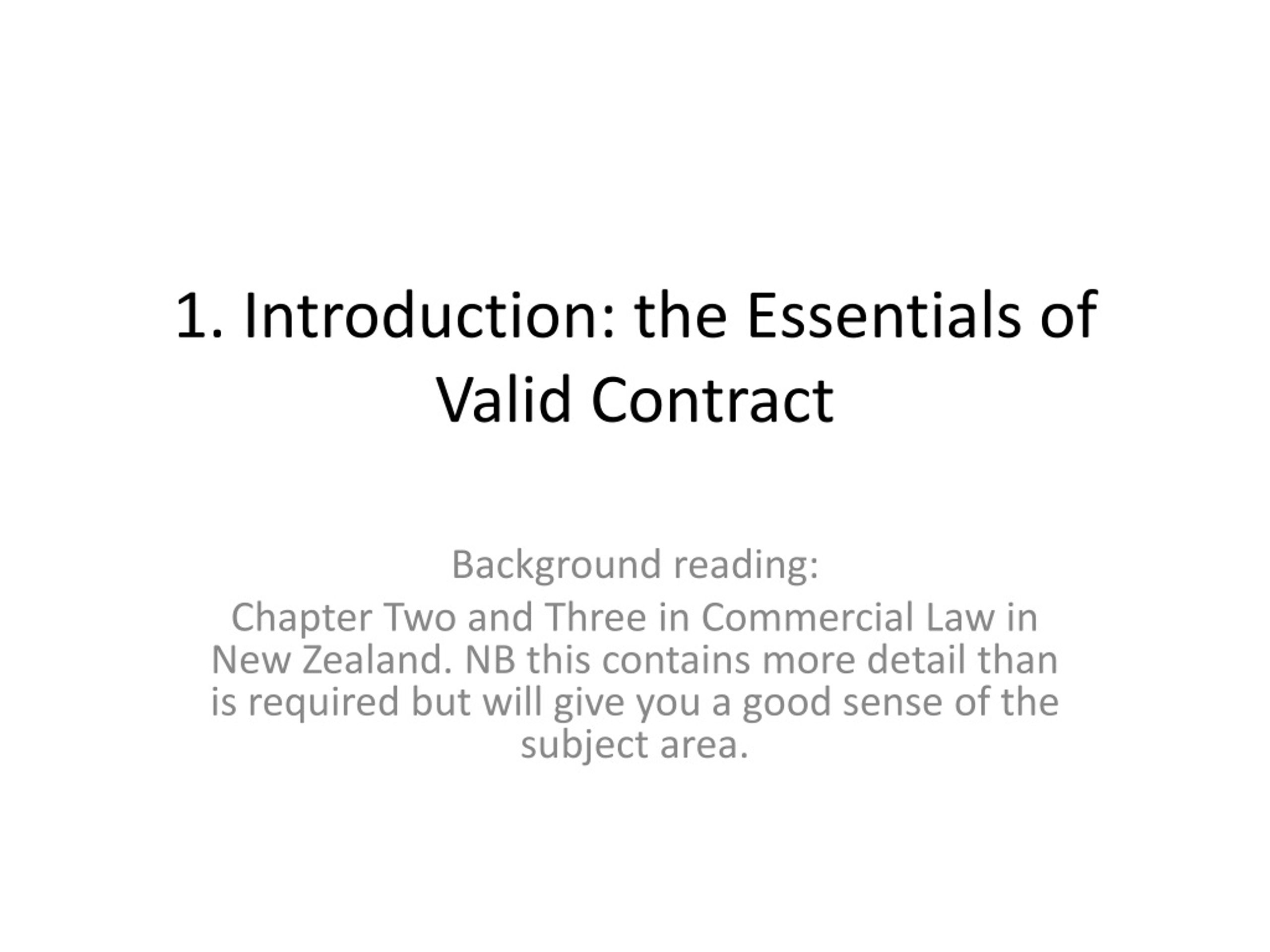 PPT - 1. Introduction: The Essentials Of Valid Contract PowerPoint ...