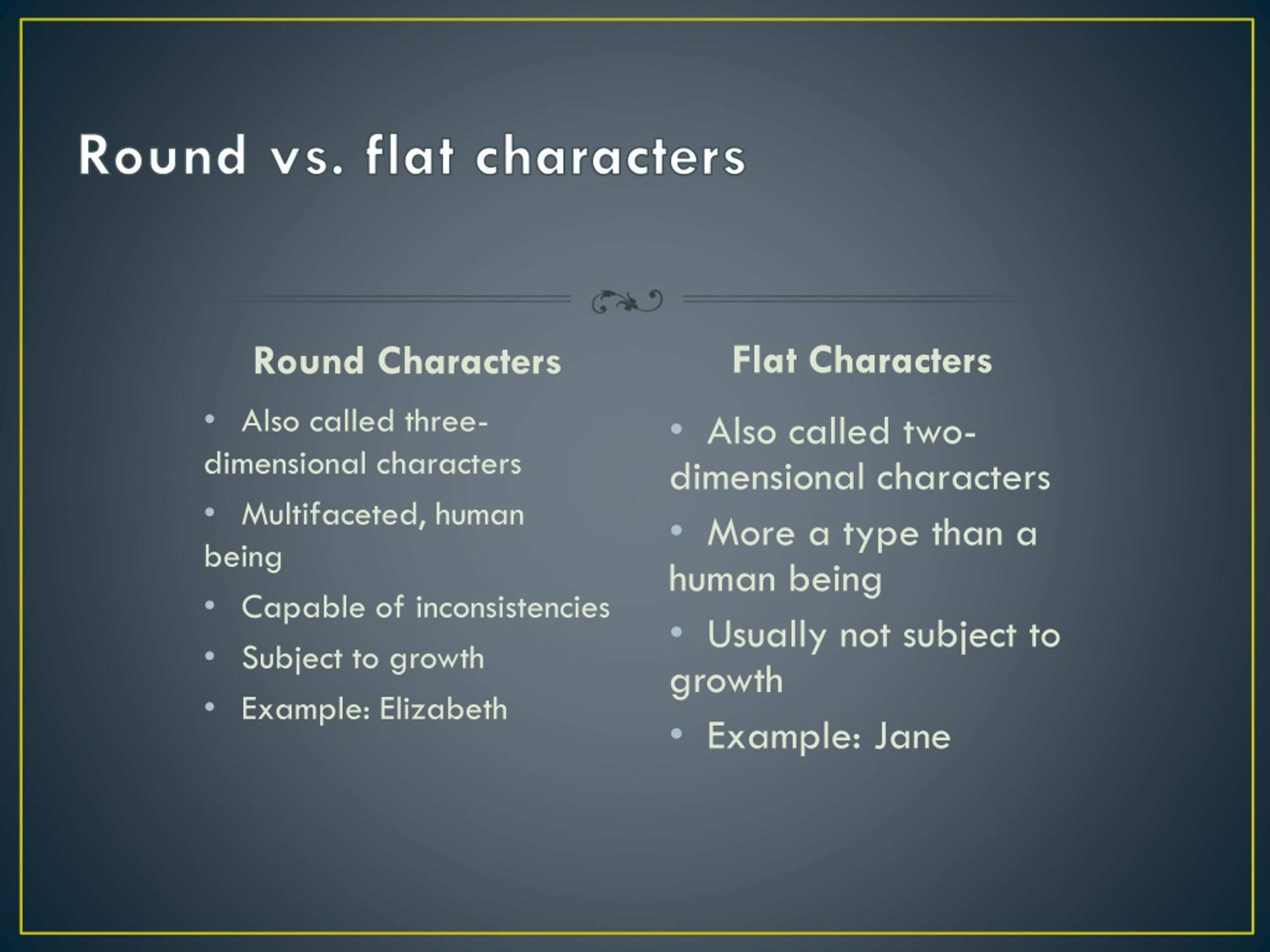 round vs flat character