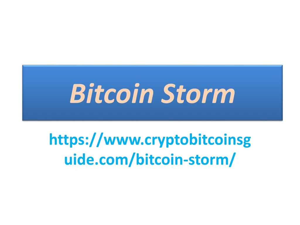 bitcoin storm n.