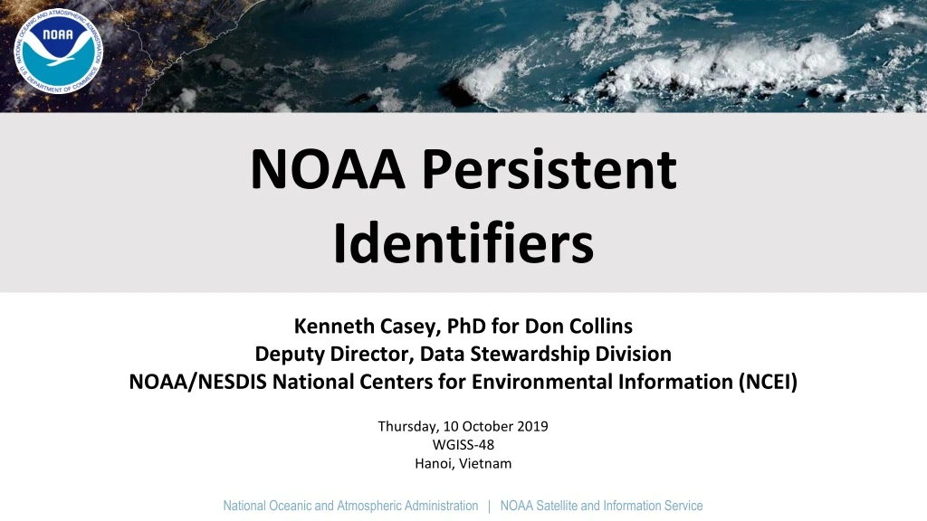 PPT - NOAA Persistent Identifiers PowerPoint Presentation, free ...