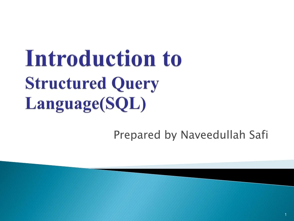 PPT - Introduction to Structured Query Language(SQL ) PowerPoint ...