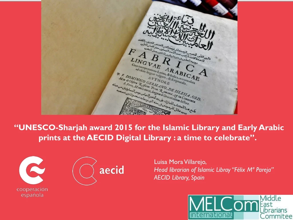unesco sharjah award 2015 for the islamic library n.