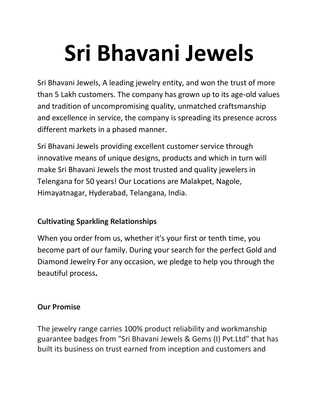 sri bhavani jewels n.