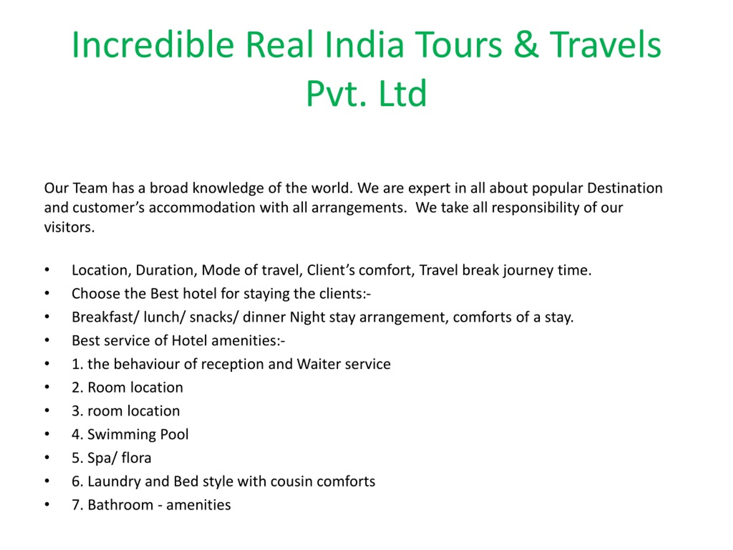 PPT - Incredible Real India Tours & Travels Pvt. Ltd. PowerPoint ...