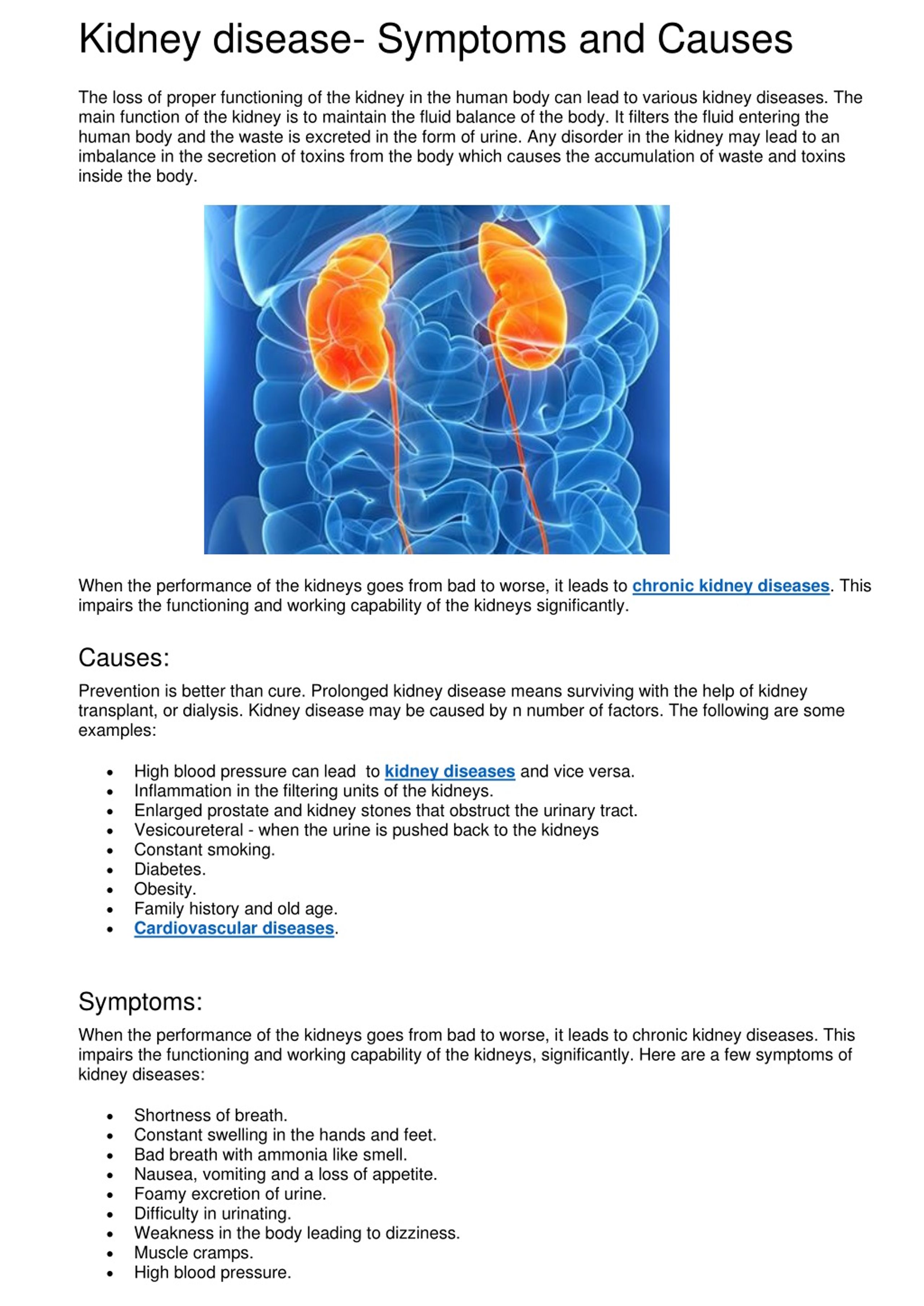 Ppt Kidney Disease Symptoms And Causes Powerpoint Presentation Free
