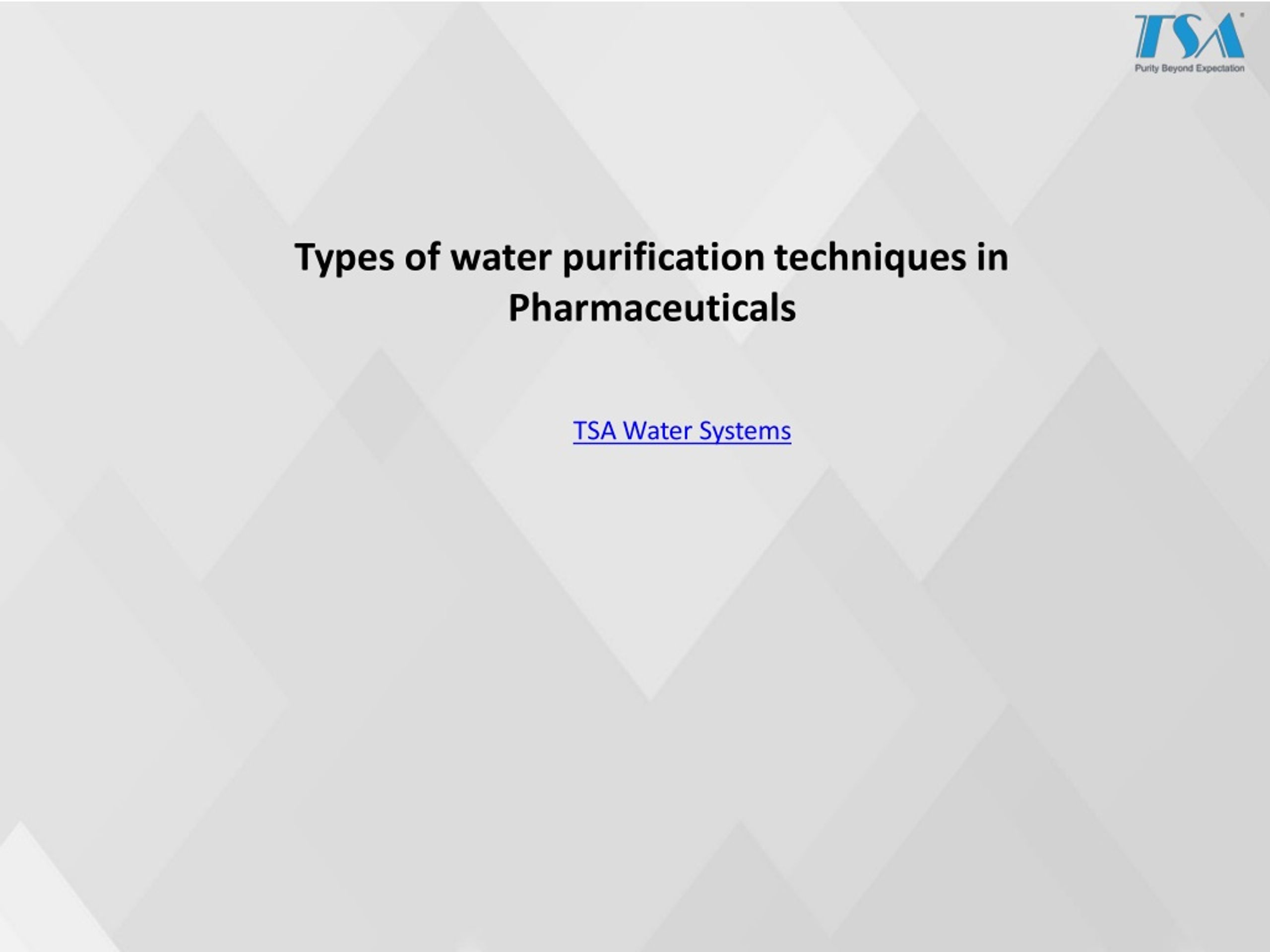 PPT Types of water purification techniques in Pharmaceuticals