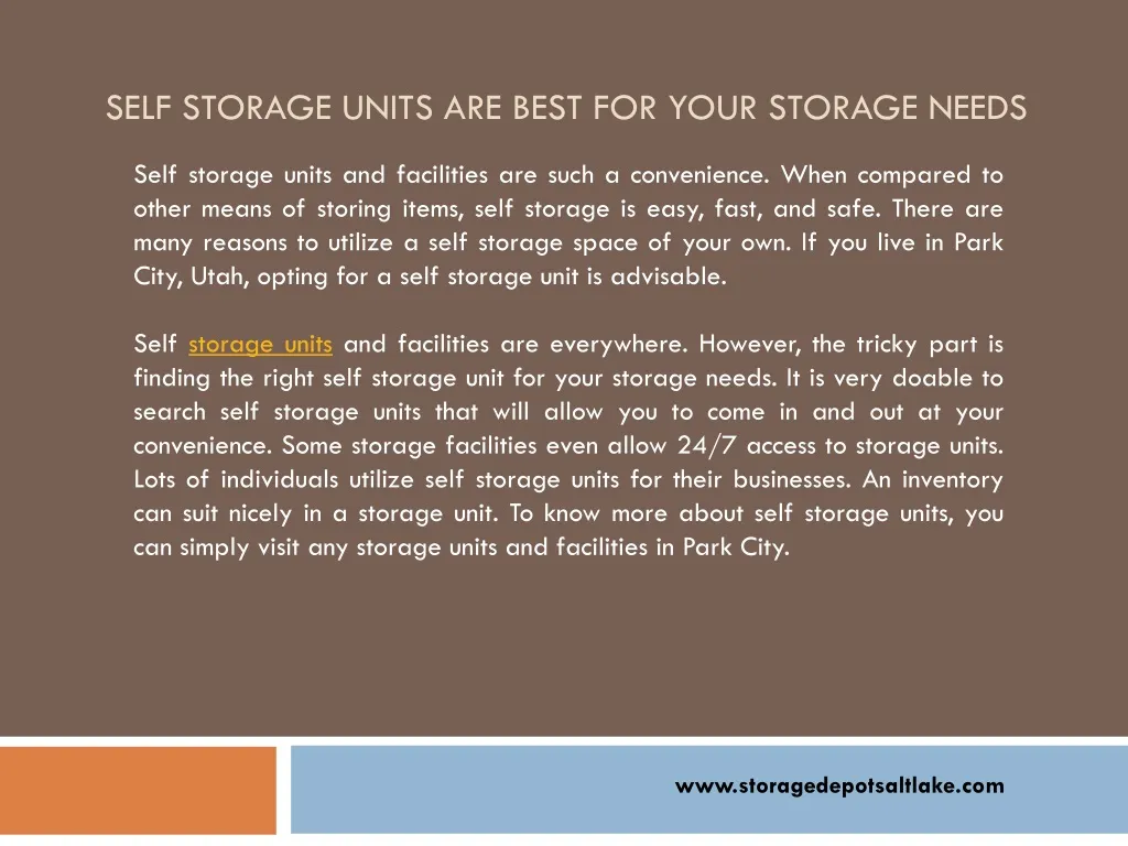 self storage units are best for your storage needs n.