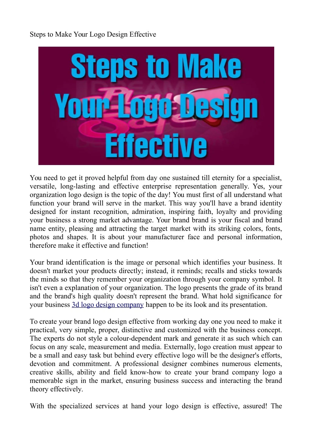 steps to make your logo design effective n.