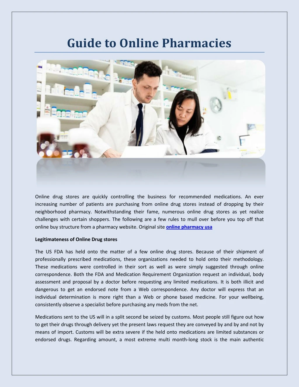 guide to online pharmacies n.
