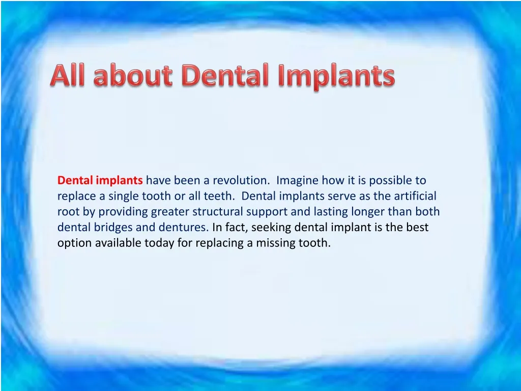 all about dental implants n.