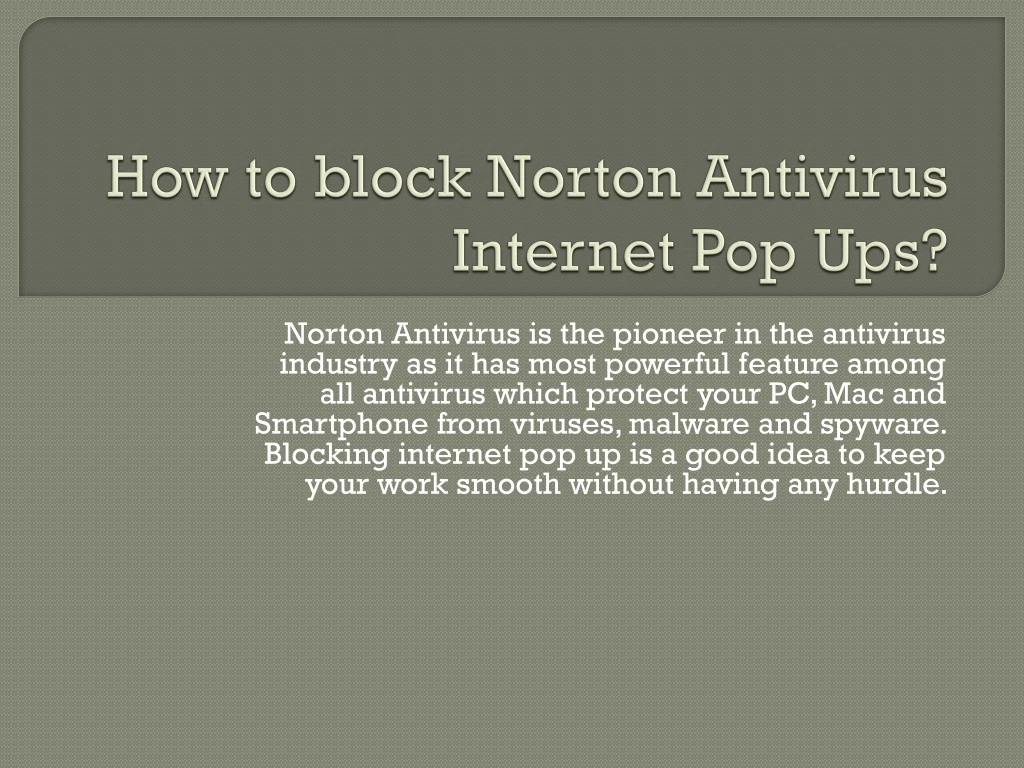 how to block norton antivirus internet pop ups n.