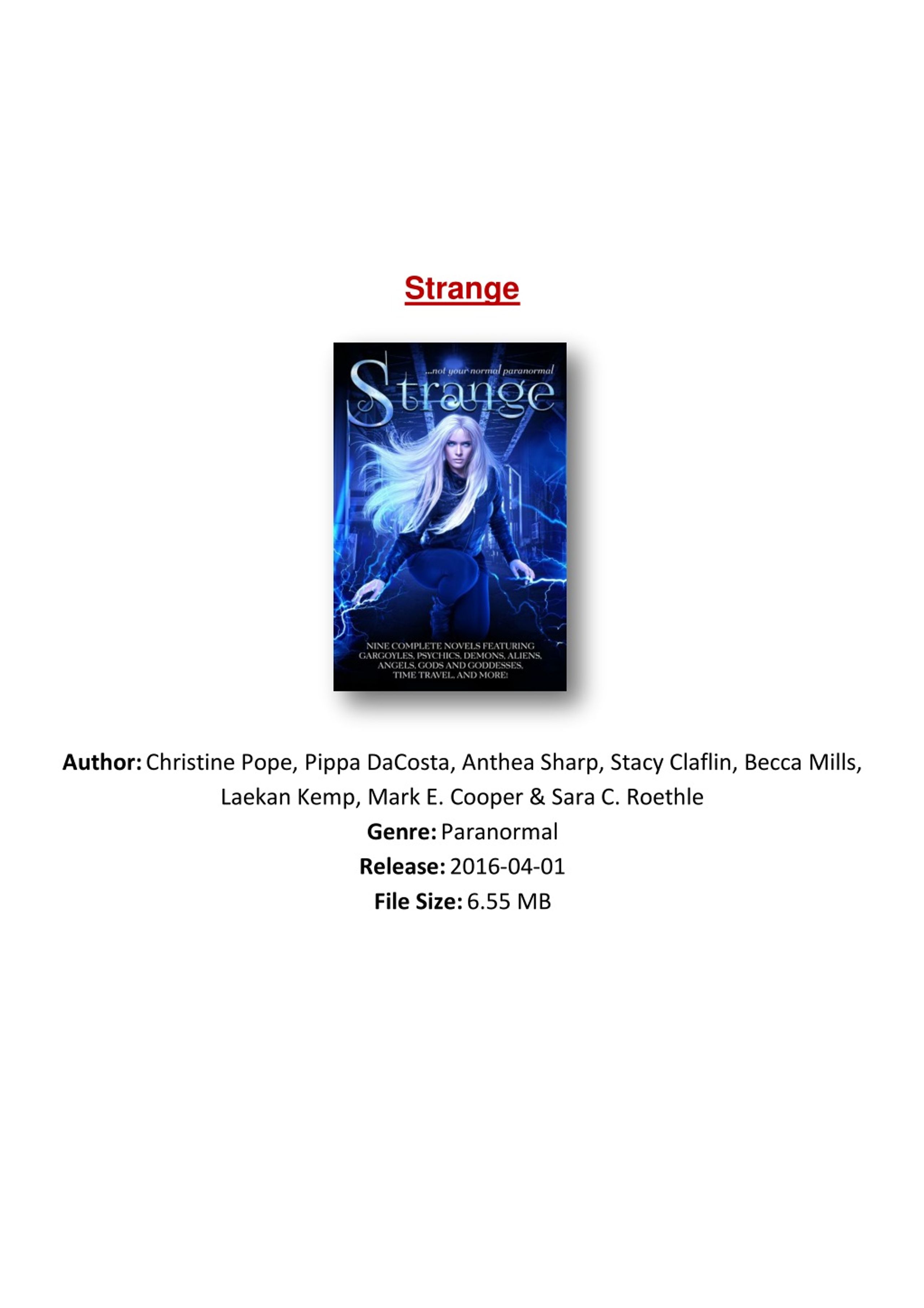 PPT - [PDF] Free Download Strange By Christine Pope, Pippa DaCosta ...