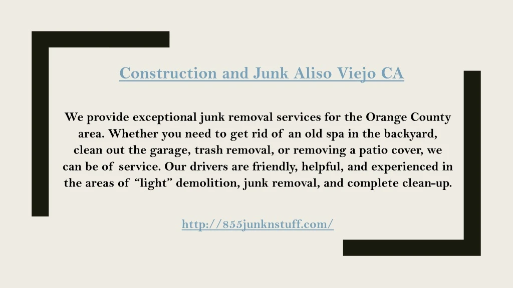 construction and junk aliso viejo ca n.