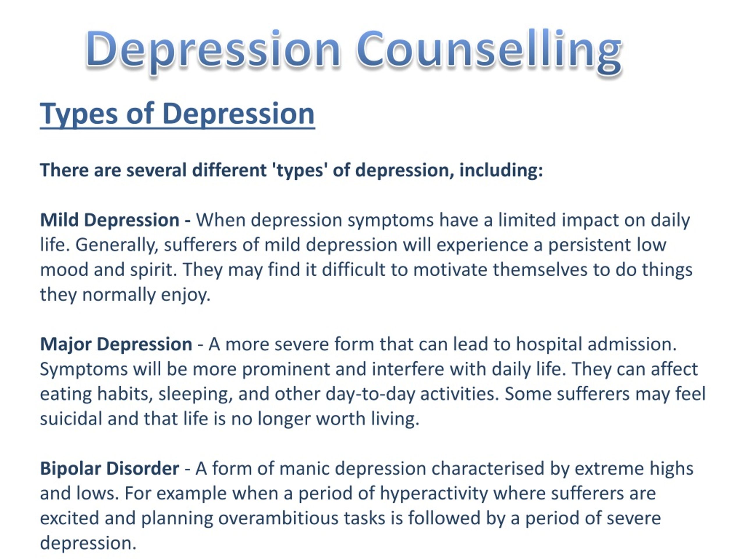 PPT - Depression Counselling PowerPoint Presentation, free download ...