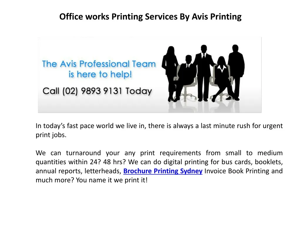 office works printing services by avis printing n.