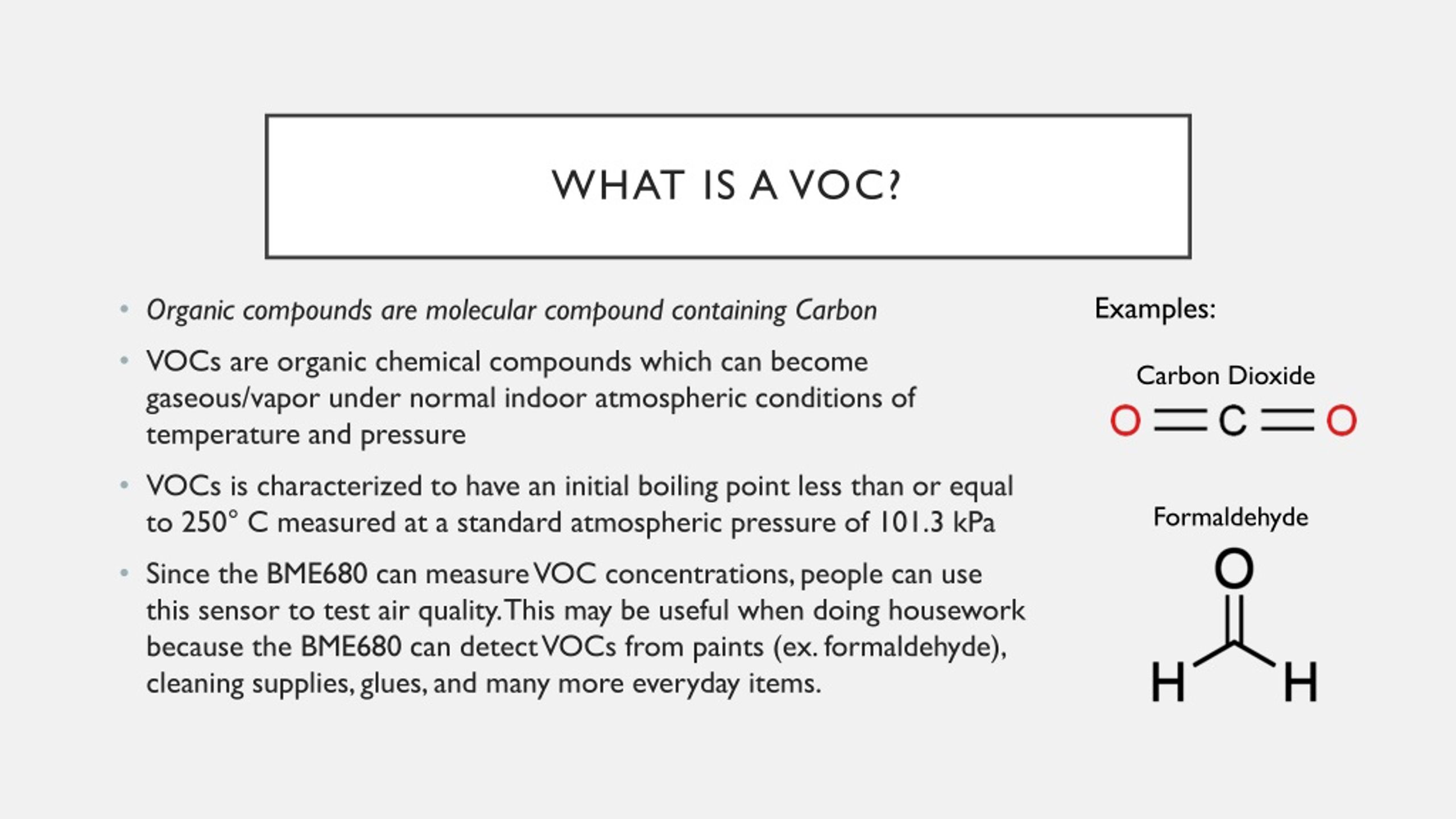 PPT - BME680 Measuring Atmospheric Volatile Organic Compound (VOC ...