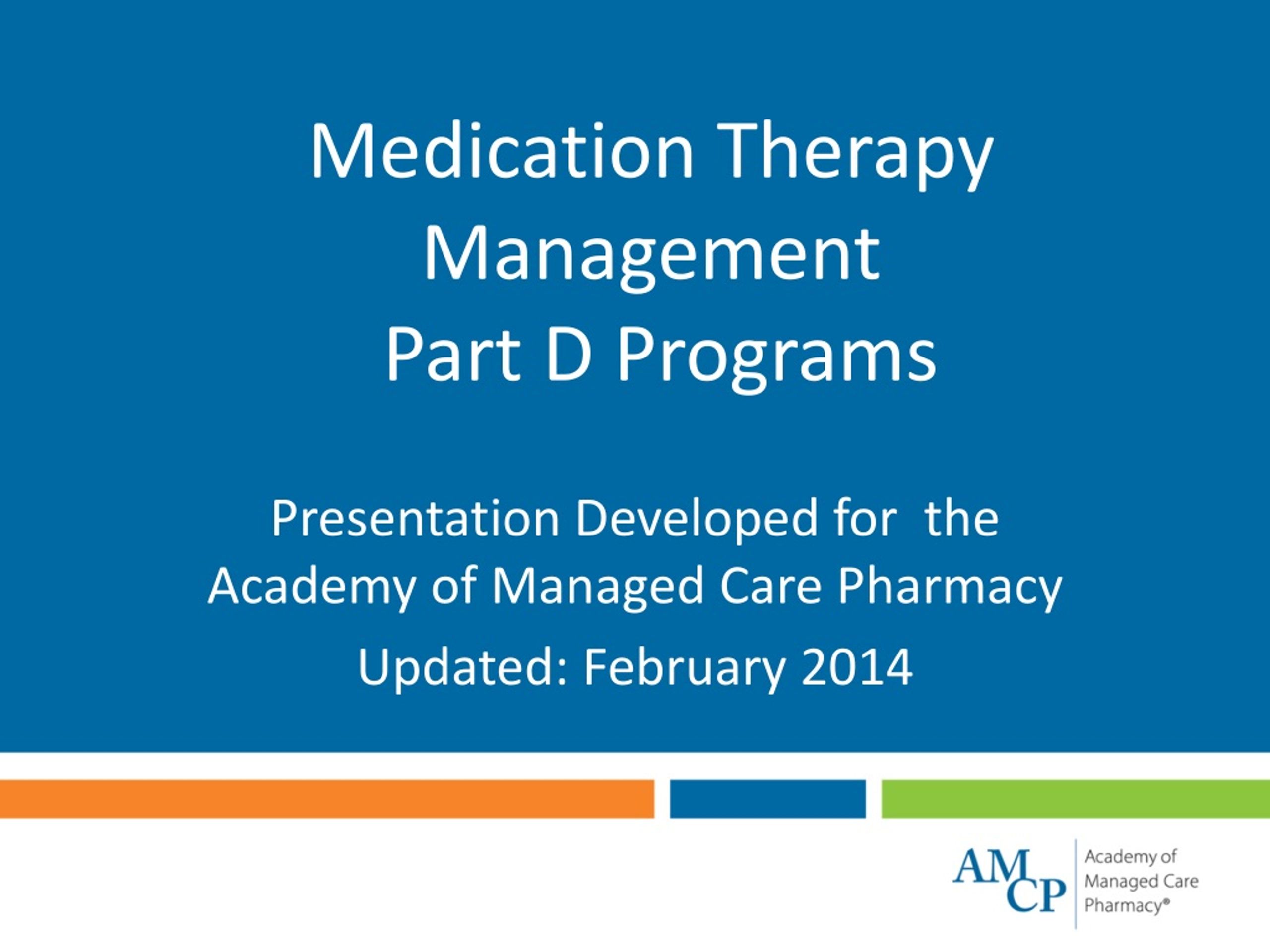 Ppt Medication Therapy Management Part D Programs Powerpoint