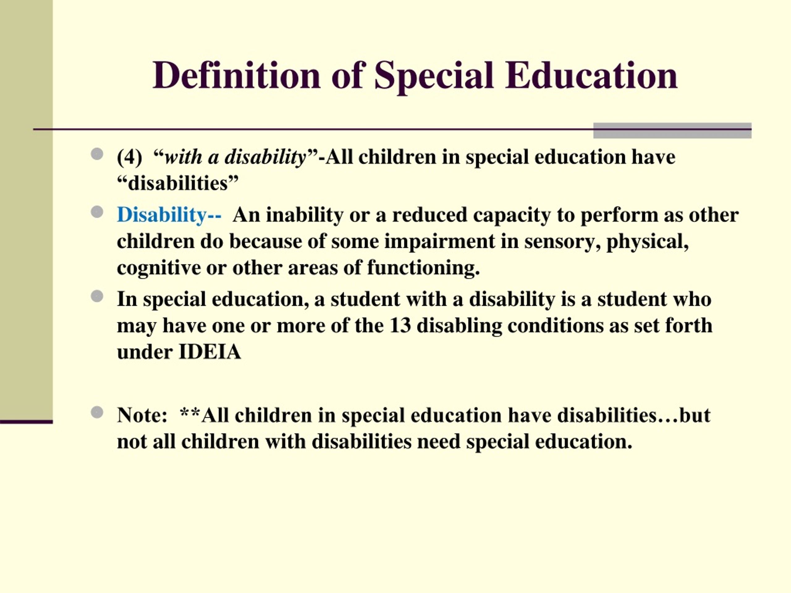 idea definition of special education