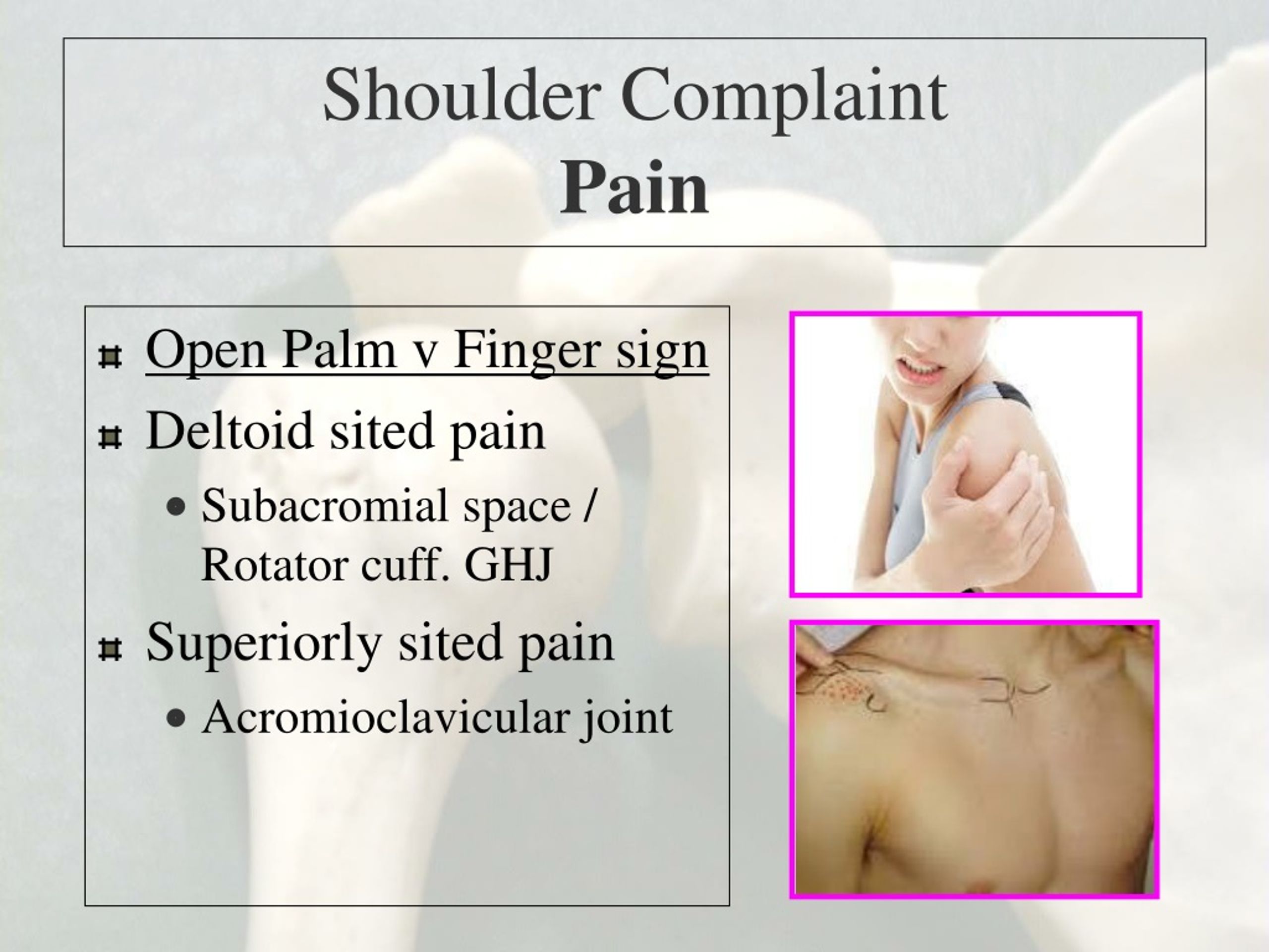 PPT - Shoulder Joint examination Overview PowerPoint Presentation, free ...