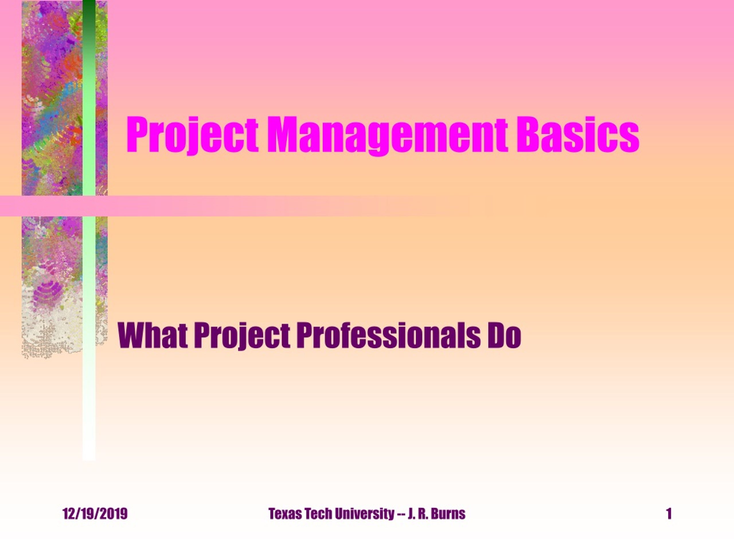 project management basics presentation