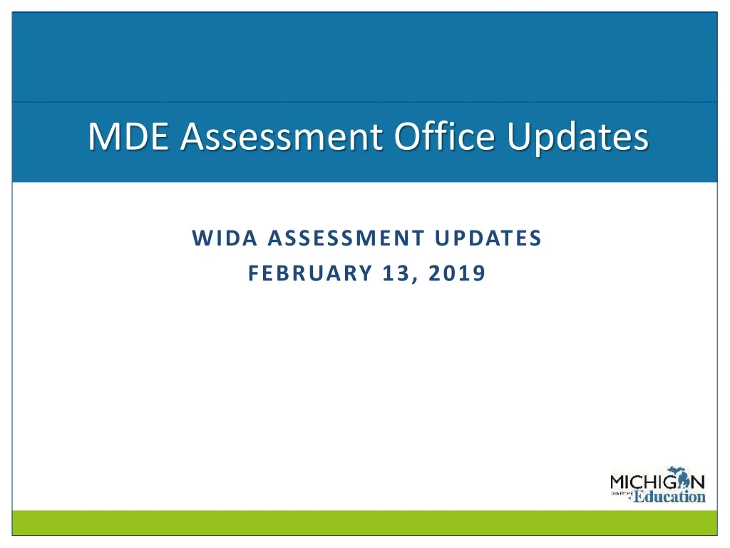 mde assessment office updates n.