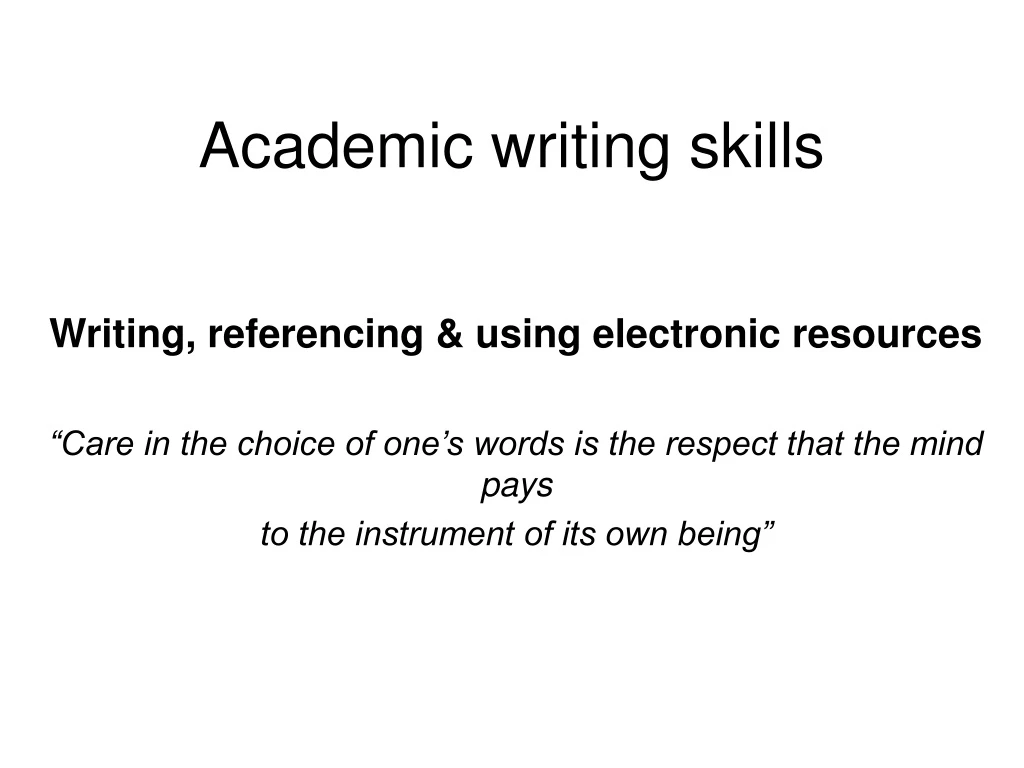 academic writing skills powerpoint presentation