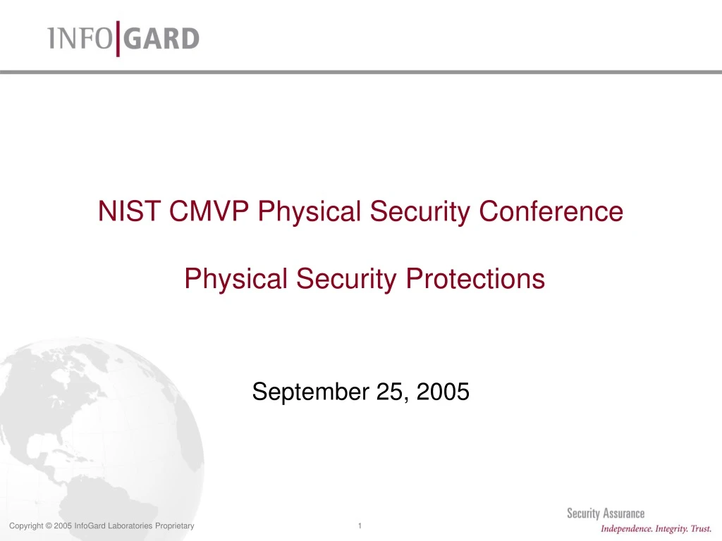 PPT NIST CMVP Physical Security Conference Physical Security