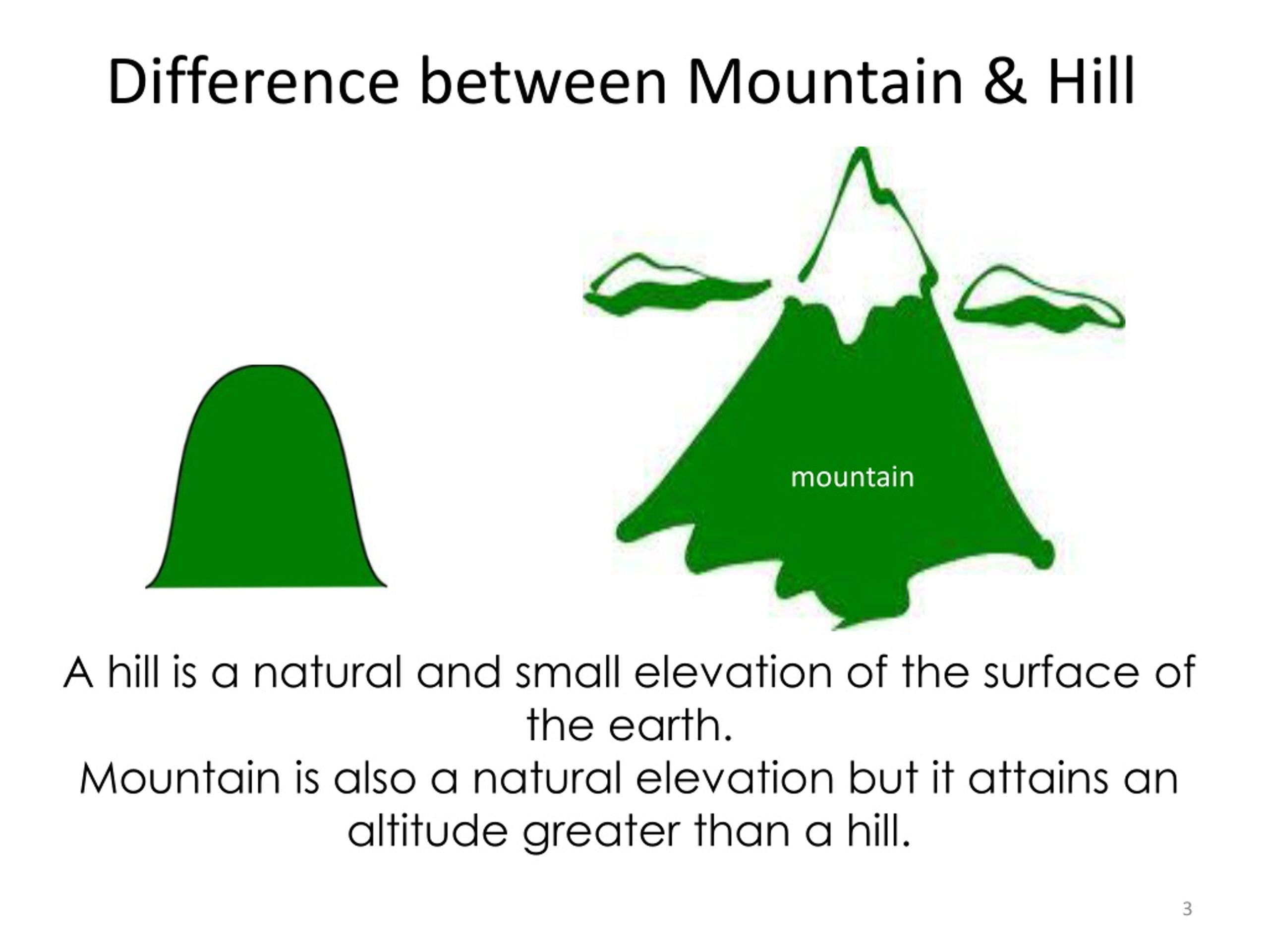 Differences Between Hills and Mountains