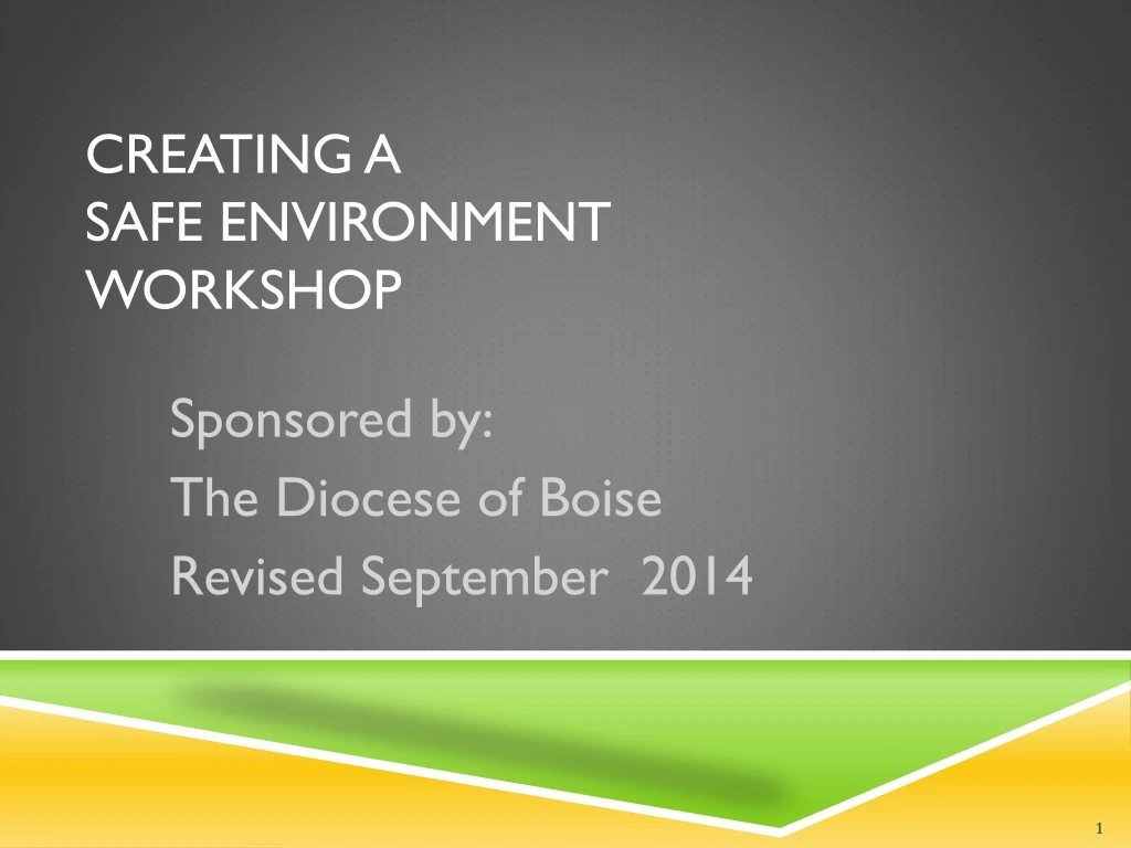 creating a safe environment workshop n.