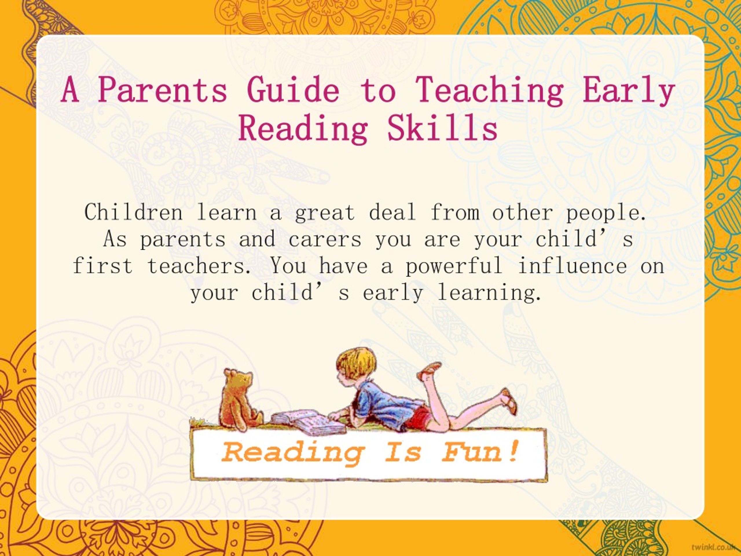 Reading Stages - Easy to Use Parent Guide