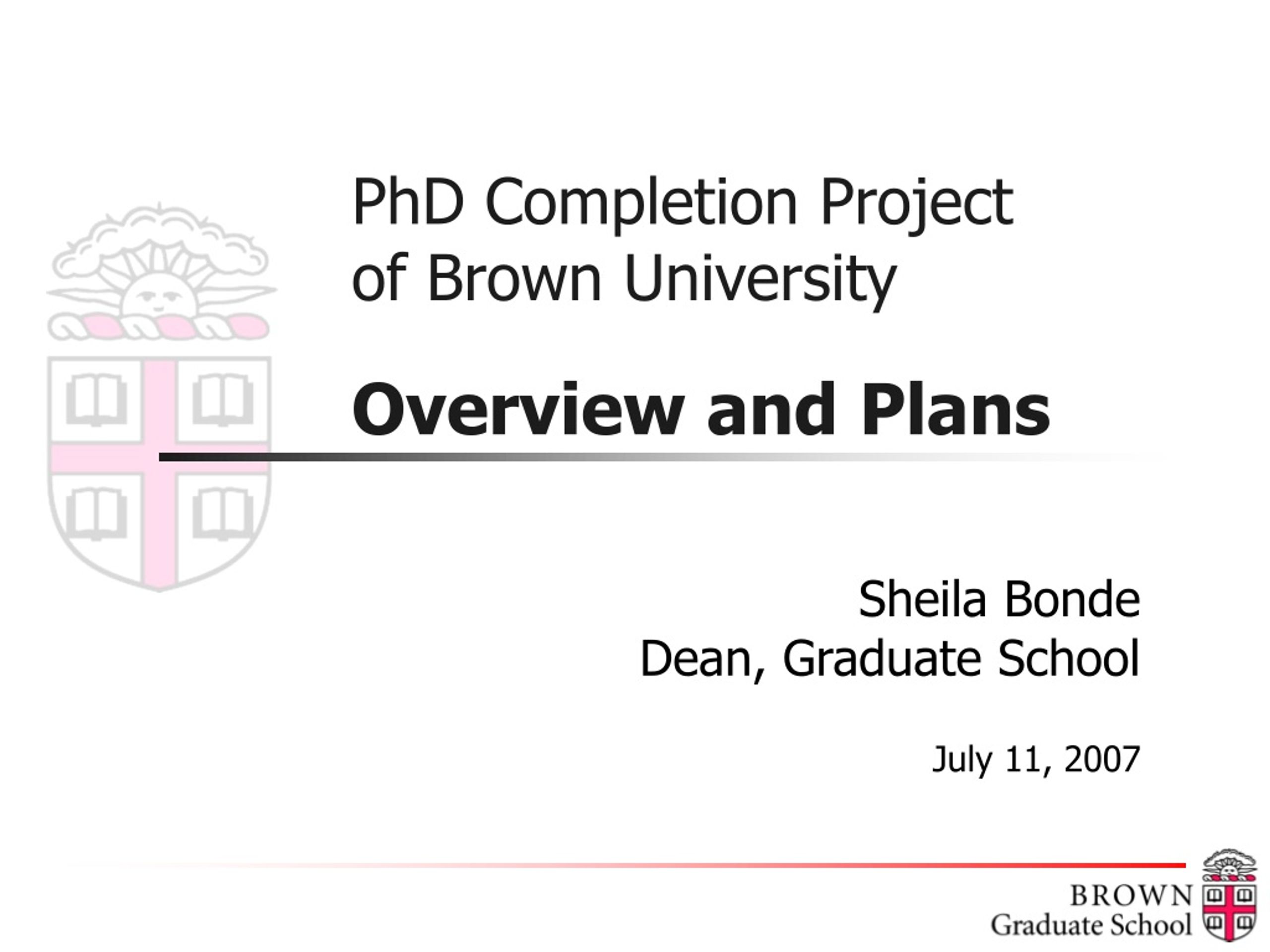 phd completion project