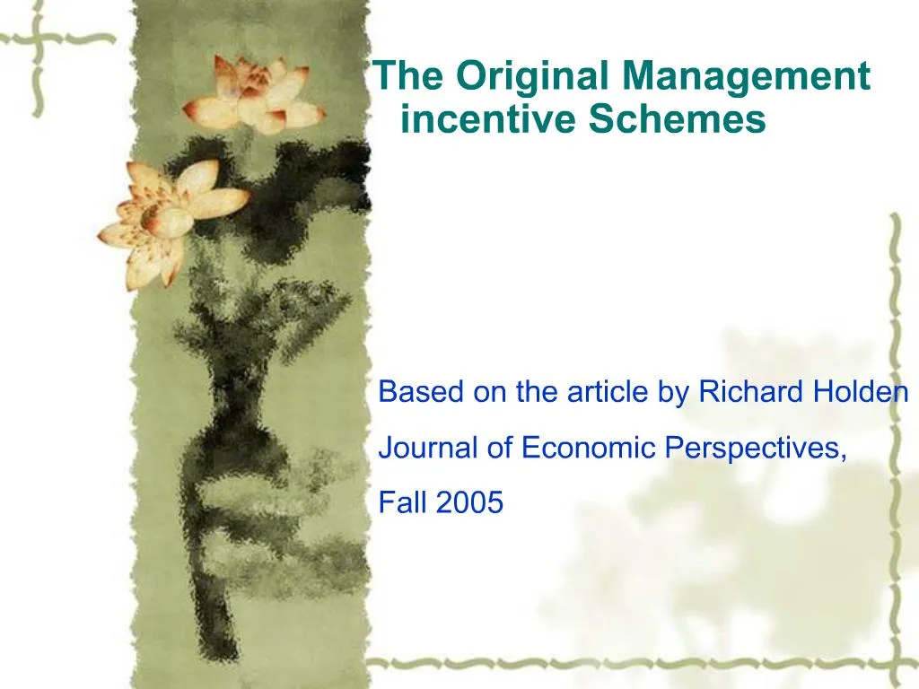 ppt-the-original-management-incentive-schemes-powerpoint-presentation