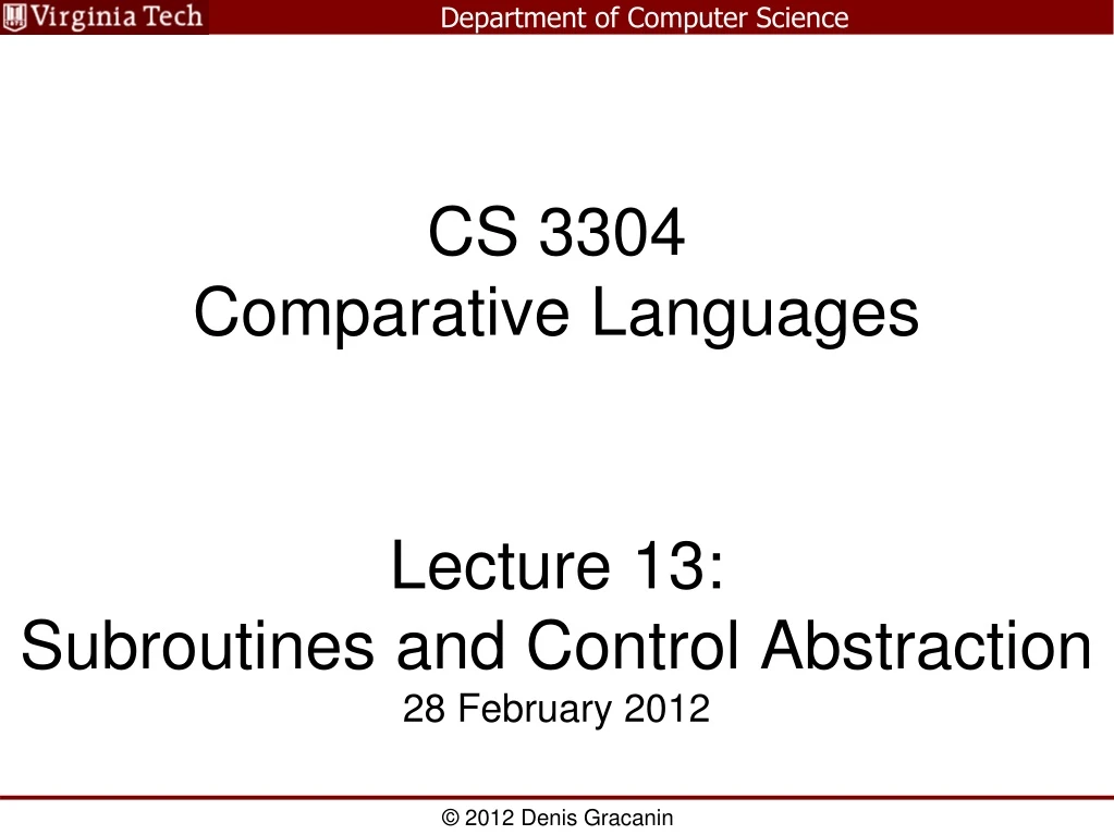 cs 3304 comparative languages n.