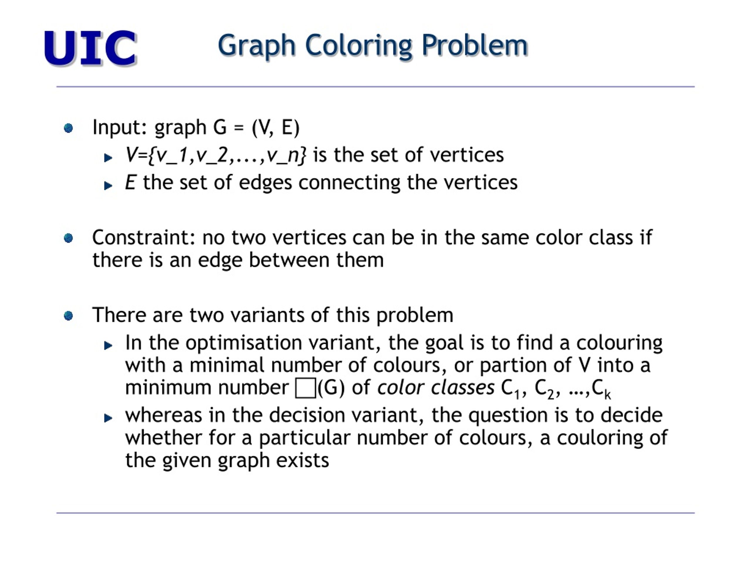 PPT - Graph Coloring Problem PowerPoint Presentation, Free Download ...