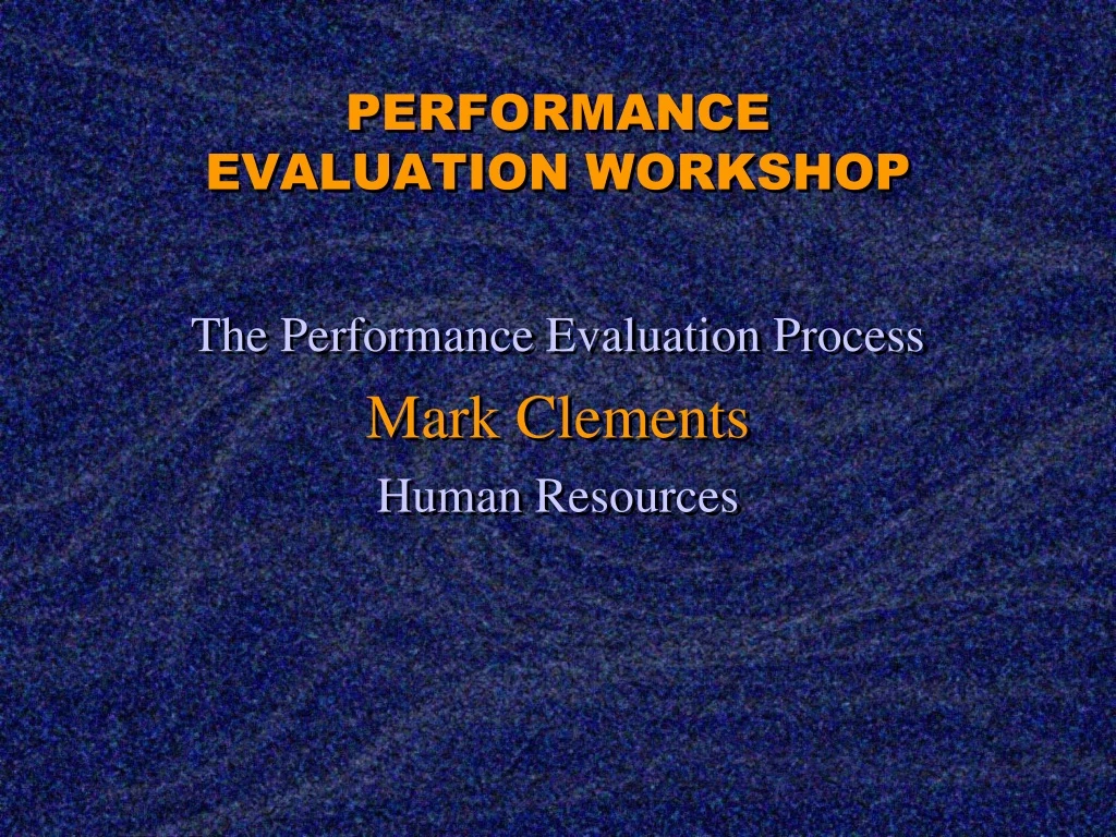 Ppt Performance Evaluation Workshop Powerpoint Presentation Free Download Id9081997 2720