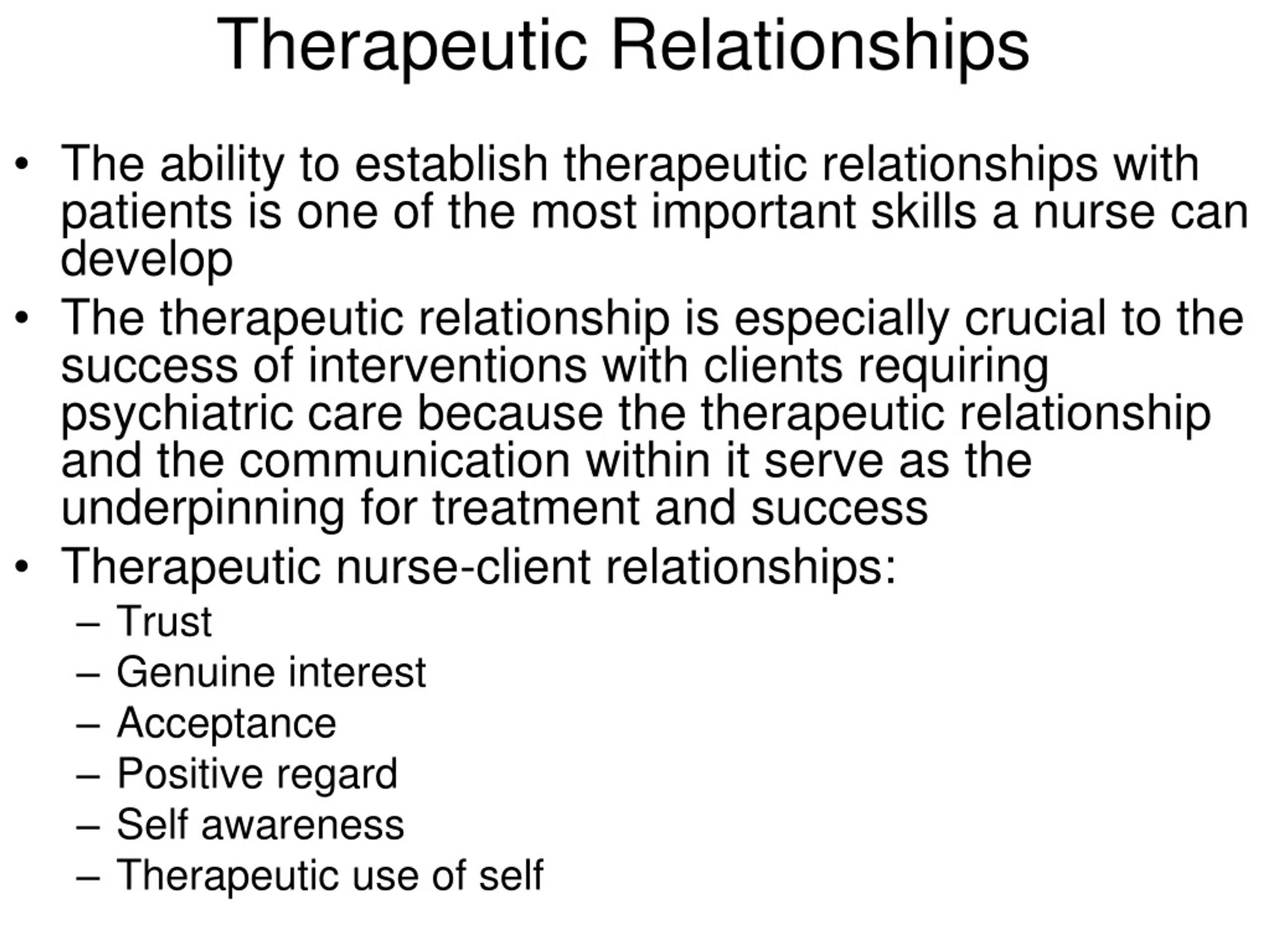 PPT - Therapeutic Relationships PowerPoint Presentation, Free Download ...