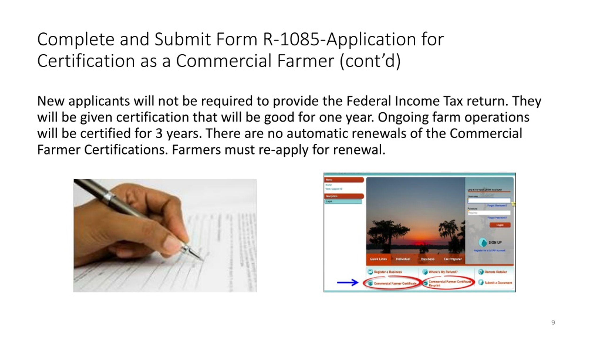 PPT Commercial Farmer s Exemption Certificate Program PowerPoint 